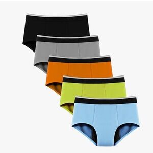 Incontinence Underwear for Boys Washable Absorbent Leakproof Boxer Briefs 5 Pack